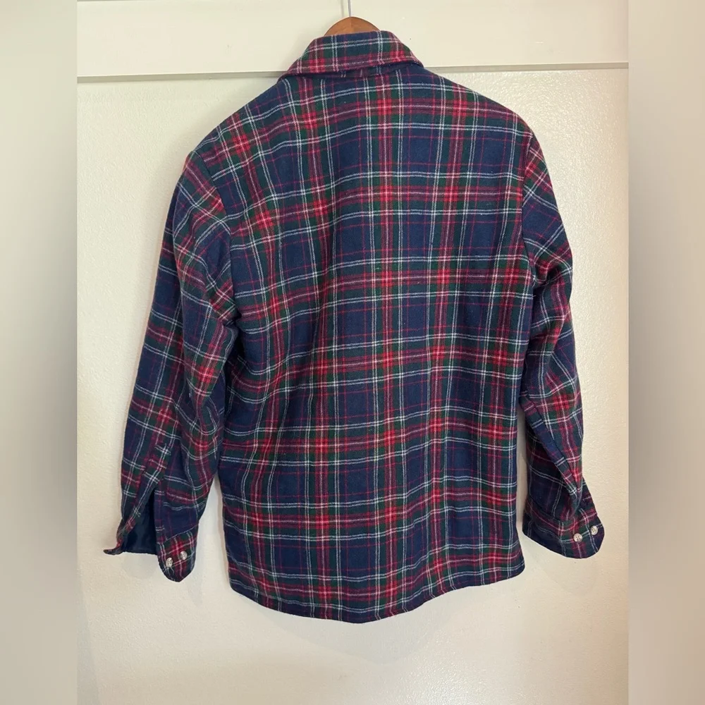 Woodland Vintage Plaid Wool Blend Quilted Shirt Jacket Men’s Small
